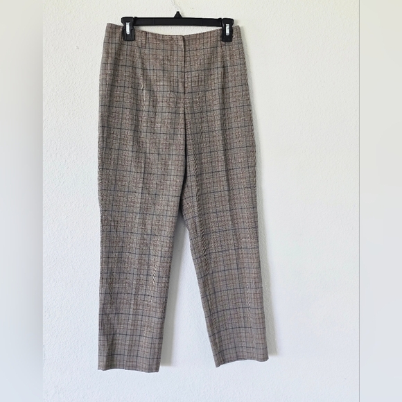 Talbots Women's High Rise Striped Print Dress Pants size 6 Brown Black - Picture 2 of 11